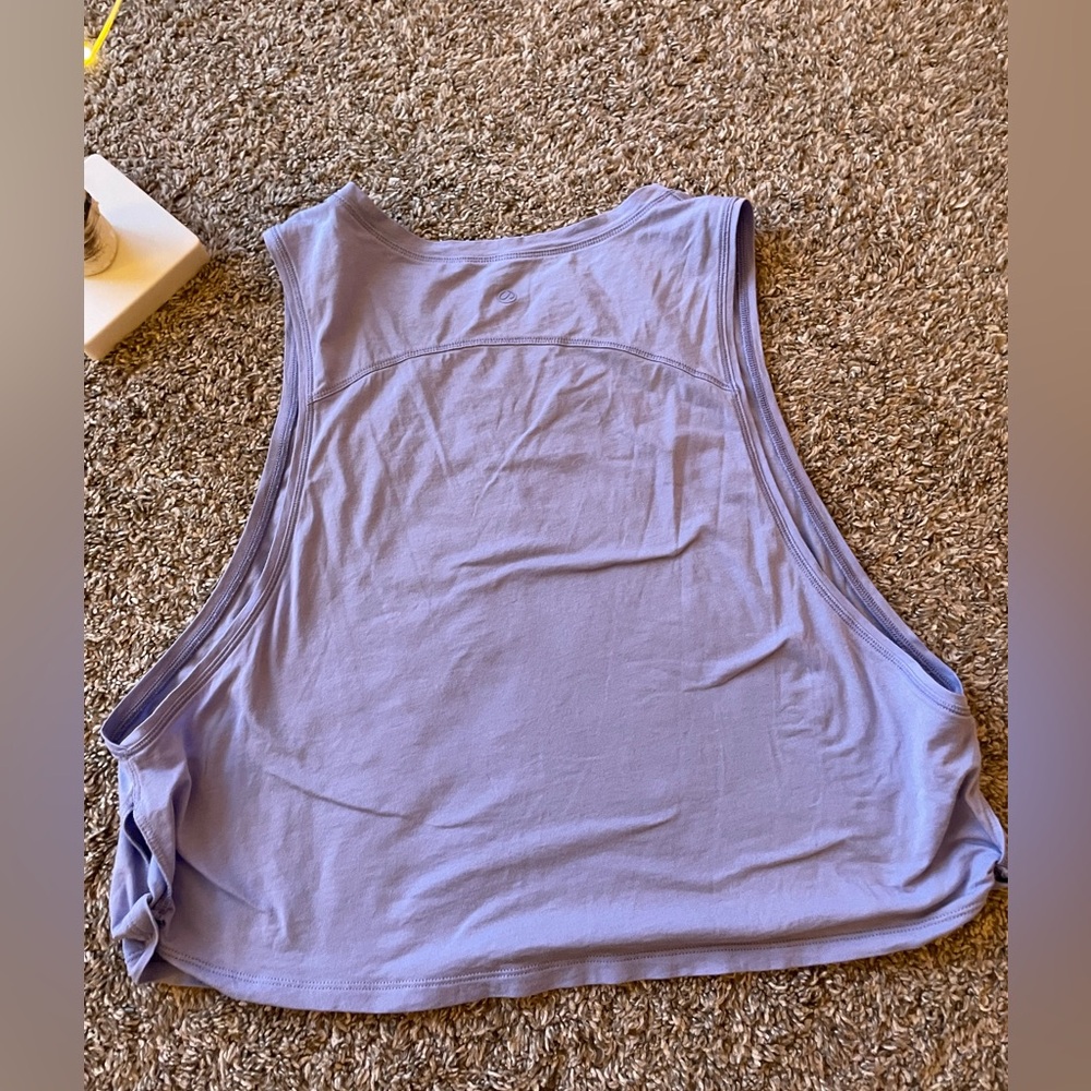 CRZ YOGA Pima Cotton Large Armhole Tank Tops Periwinkle Purple Size Medium - Picture 4 of 11